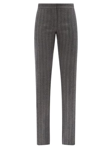 Pantalon droit taille haute en laine mélangée - Alexander McQueen - Modalova