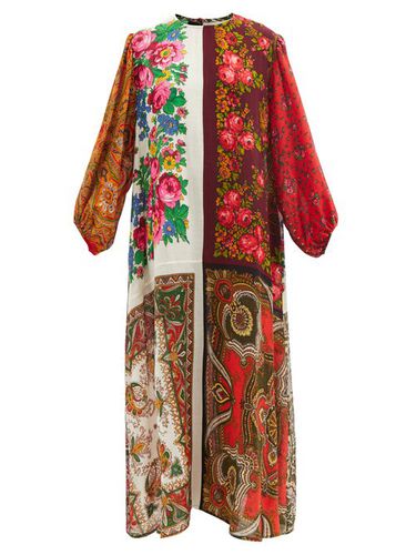 Robe longue patchwork en sergé de laine floral - Rianna + Nina - Modalova