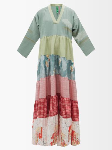 Robe longue en soie vintage à motif patchwork - Rianna + Nina - Modalova