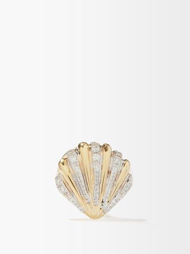 Boucle d'oreille en or 18 carats et diamants Shell - Yvonne Léon - Modalova