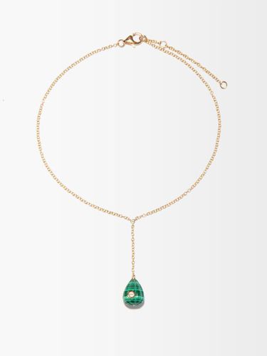 Chaîne de cheville en or, diamants et malachite - Yvonne Léon - Modalova