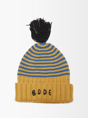 Bonnet en laine rayé à pompon et logo - Bode - Modalova