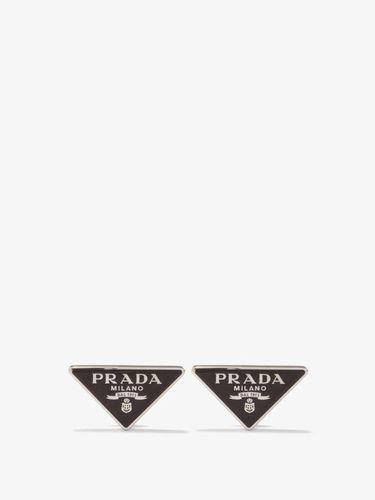 Boucles d'oreilles triangulaires à plaque logo - Prada - Modalova