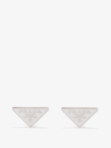 Boucles d'oreille triangulaires à plaque logo - Prada - Modalova