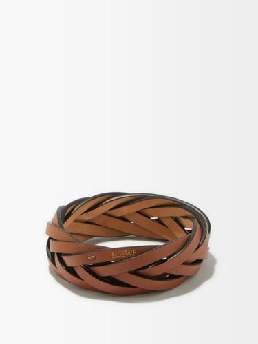 Bracelet en cuir tressé à logo - Loewe - Modalova
