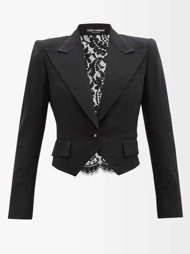 Veste de costume raccourcie en laine mélangée - Dolce & Gabbana - Modalova