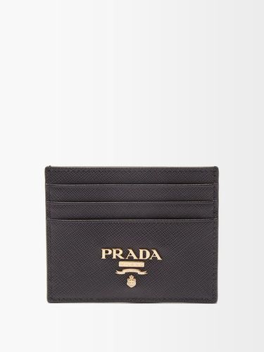 Porte-cartes en cuir saffiano à plaque logo - Prada - Modalova