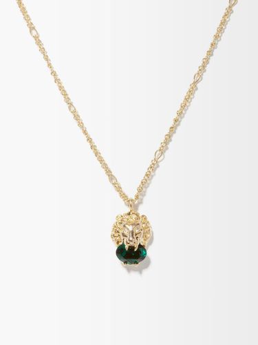 Collier pendentif tête de lion ornements cristaux - Gucci - Modalova