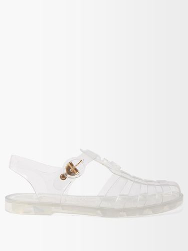 Sandales plates en caoutchouc à logo embossé - Gucci - Modalova