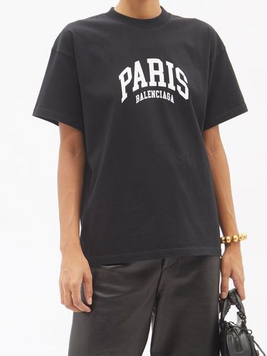 T-shirt en jersey de coton à imprimé logo Paris - Balenciaga - Modalova
