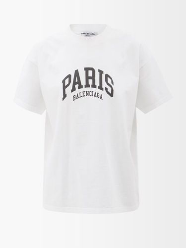 T-shirt en jersey de coton à imprimé logo Paris - Balenciaga - Modalova