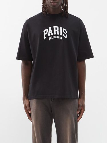 T-shirt en jersey de coton à imprimé Paris - Balenciaga - Modalova
