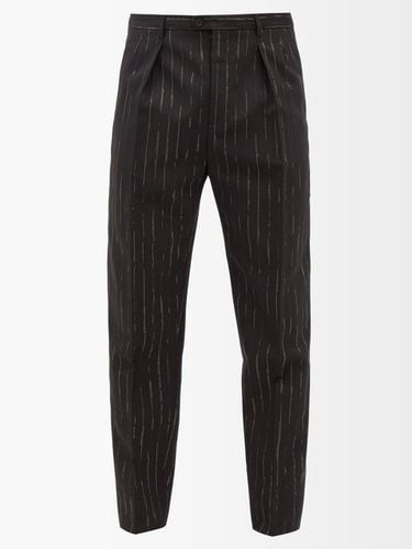 Pantalon de costume taille haute en sergé - Saint Laurent - Modalova