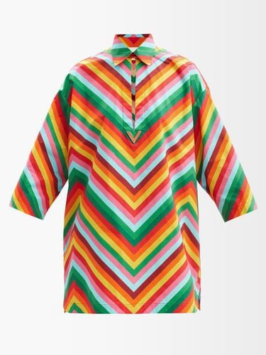 Robe-chemise en popeline de coton à imprimé chevrons - Valentino - Modalova