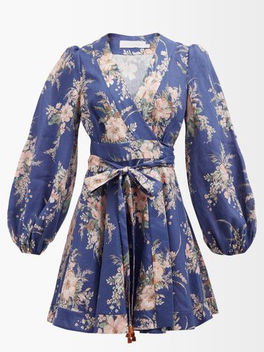 Robe portefeuille courte en voile floral Moonshine - Zimmermann - Modalova
