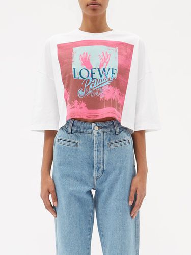T-shirt raccourci en jersey de coton à logo - Loewe Paula's Ibiza - Modalova