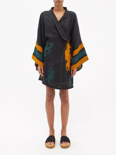 Robe portefeuille en lin à appliqué floral - Vita Kin - Modalova