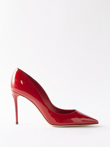 Escarpins Décolleté 105 mm à fleurs Cuir Dolce & Gabbana en coloris Rouge Femme Chaussures à talons Chaussures à talons Dolce & Gabbana 