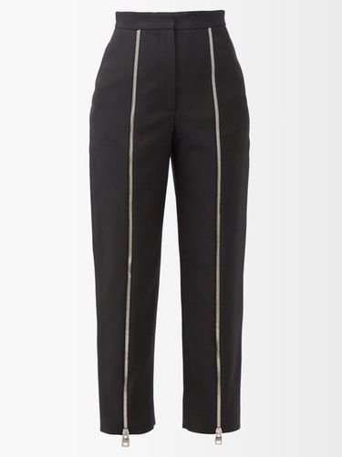 Pantalon en laine taille haute zippé - Alexander McQueen - Modalova