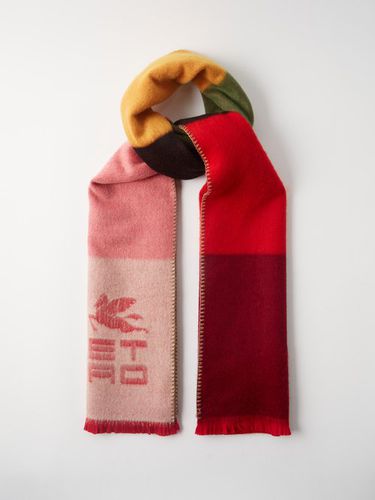 Écharpe en laine rayée à jacquard logo - Etro - Modalova