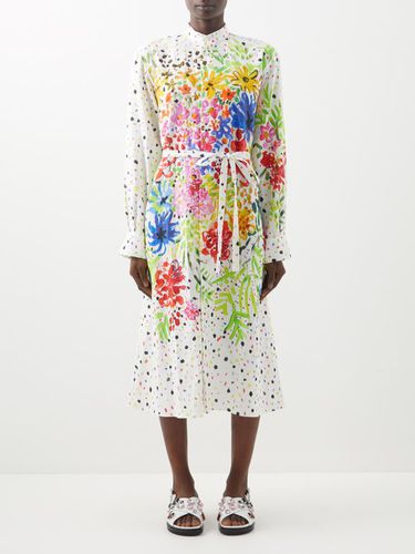 Robe-chemise en lin à imprimé floral effet peint - Christopher Kane - Modalova