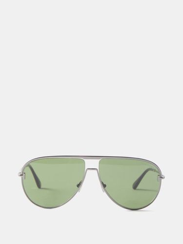 Lunettes de soleil aviateur en métal Theo - Tom Ford Eyewear - Modalova