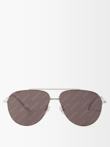 Lunettes de soleil aviateur en métal à logo - Balenciaga Eyewear - Modalova