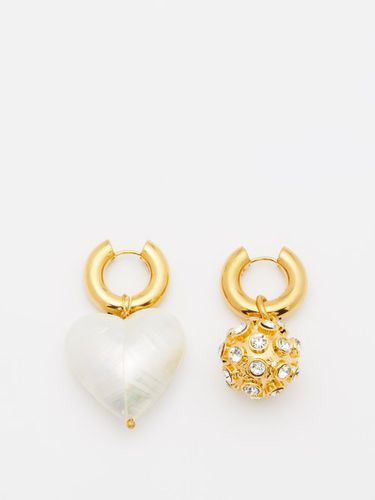 Créoles dépareillées en plaqué or et perles - Timeless Pearly - Modalova