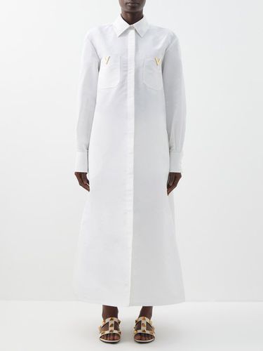 Robe-chemise longue trapèze en faille de soie - Valentino Garavani - Modalova