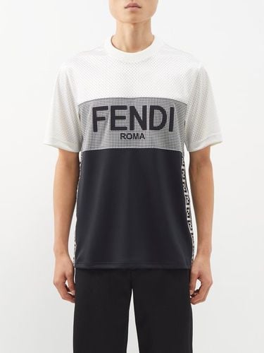 T-shirt en jersey à logo et motif pied-de-poule - Fendi - Modalova