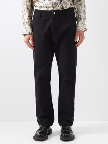 Pantalon en velours côtelé de coton ourlets zippés - 3Man - Modalova
