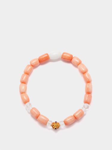 Bracelet en rubis, corail, verre et or 18 carats - Musa by Bobbie - Modalova