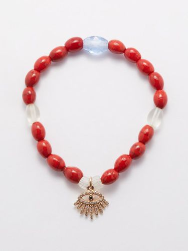 Bracelet en or 14 carats, corail et diamant - Musa by Bobbie - Modalova