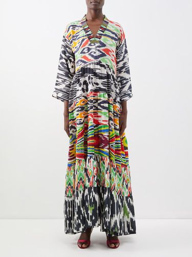 Robe longue en soie Ikat à motif patchwork vintage - Rianna + Nina - Modalova