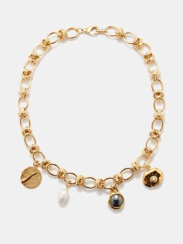 Collier en plaqué or, perles et saphirs Halo - By Alona - Modalova