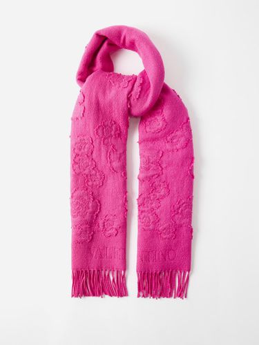 Écharpe en laine mélangée à fleurs en relief - Valentino - Modalova