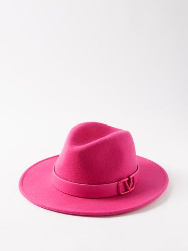 Chapeau fedora en feutre de laine à V-Logo - Valentino - Modalova