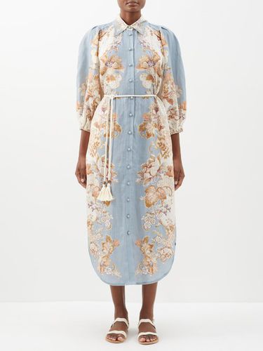 Robe chemise midi en lin à imprimé floral Blythe - ALE MAIS - Modalova