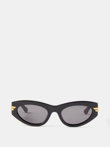 Lunettes de soleil ail-de-chat en acétate à logo - Bottega Veneta Eyewear - Modalova