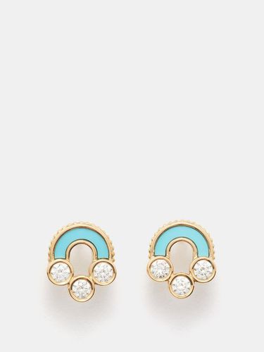 Magnetic diamond, turquoise & 18kt gold earrings - Viltier - Modalova
