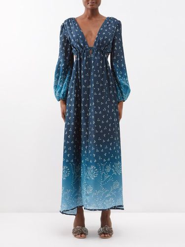 Robe longue en soie habotai à imprimé floral Emery - Hannah Artwear - Modalova
