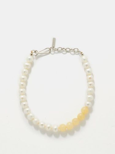 Bracelet en argent plaqué platine, perle, jade - Completedworks - Modalova