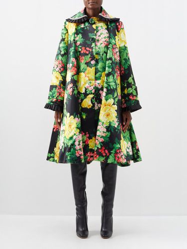 Robe manteau en satin duchesse à imprimé floral - Richard Quinn - Modalova