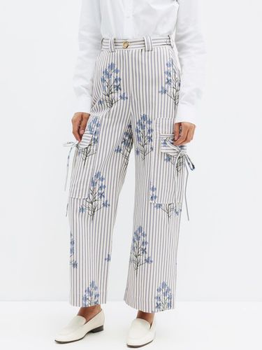 Pantalon cargo en coton rayé à imprimé floral Kent - S.S. Daley - Modalova