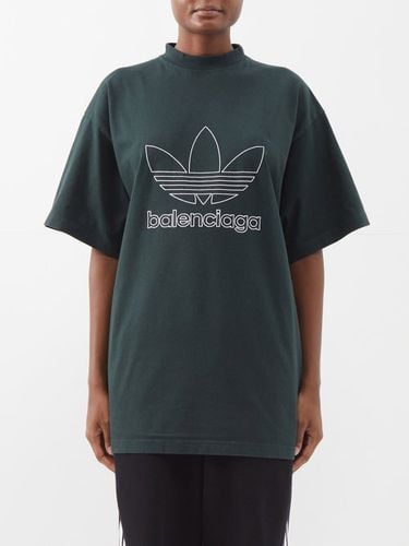 T-shirt oversize en coton à imprimé logo X adidas - Balenciaga - Modalova