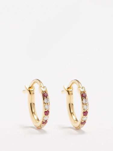 Créoles en or 18 carats, diamants et rubis Leopard - Raphaele Canot - Modalova