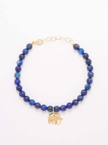 Bracelet plaqué or et lapis-lazuli Tiny Elephant - Hermina Athens - Modalova