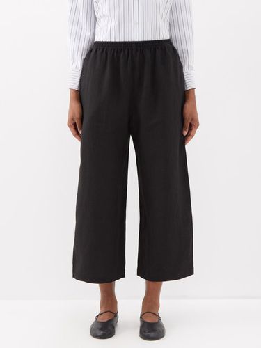 Pantalon ample raccourci en lin à taille élastique - Eskandar - Modalova