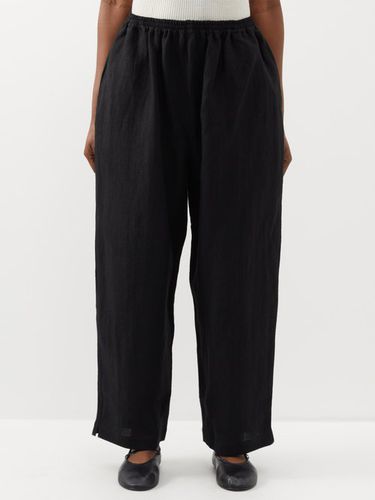 Pantalon ample en lin à taille élastique - Eskandar - Modalova