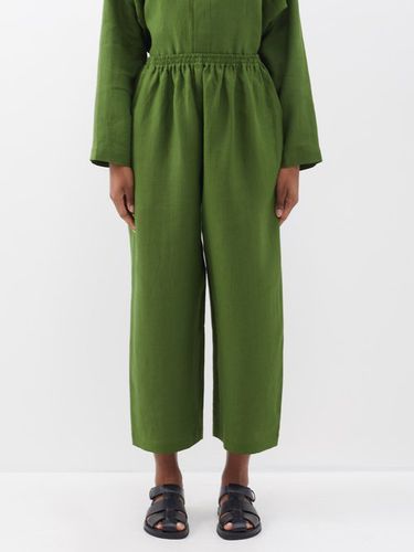 Pantalon en lin à taille élastique - Eskandar - Modalova